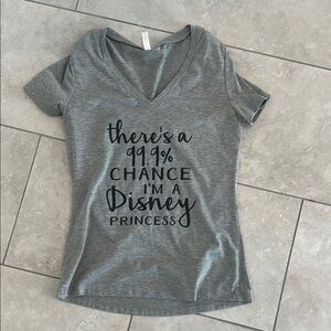Tickled Teal Heather Gray V-Neck Tee